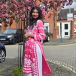 Premium Viscose Chikanakankari Kurti - Rani Pink