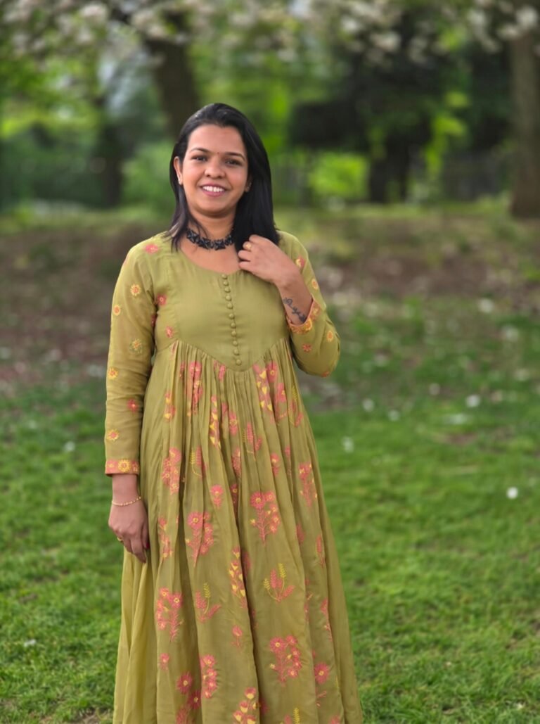 Olive Bloom Mul Chanderi Hand Embroidered 2-Piece Set