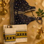 Kuthampully Black & Gold Traditional Set Mundu | ചെമ്പരത്തി