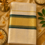 Premium Kasavu Tissue Set Saree | ഗായത്രി |  Purple / Violet / Green Variants