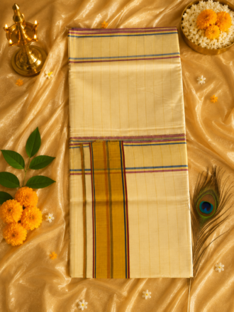 Kuthampully Dual Kassavu Heritage Set Saree | കാവ്യ | Available in 2 Colors