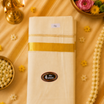 Traditional Kerala Men’s Mundu with Rich Gold Kasavu Border | Additional discount applicable if you purchase any saree with us.