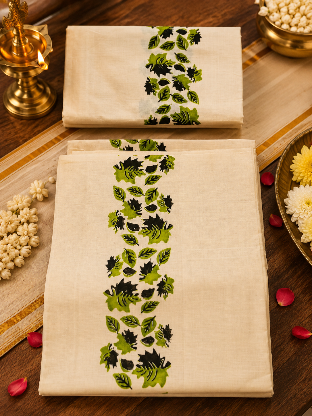 ഇല | Kuthampully Cotton Set Mund – Traditional Kerala Onam Set Mund | 4 Colors Available - Image 7