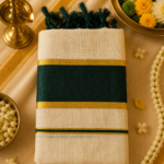 Traditional Women’s Setumund with Rich Contrast Border | Onam Collection | 4 Colors Available