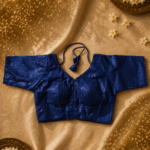 Royal Blue Premium Sequence Work Padded Blouse | Ready-to-Wear Back Open Designer Saree Blouse
