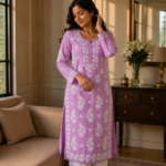EOSS Handworked Rayon Chikankari Kurti for Women – Straight Fit Embroidered Ethnic Wear
