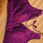 48 Hour | Wine V-Neck Ready-Made Blouse | Designer Back Open Blouse with Sleeve