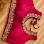 48 Hour | Designer Red-Pink Ready-Made Blouse | Designer Back Open Blouse with Sleeve
