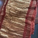 48 | Premium Copper Gold Glaze Modal Silk Saree with Rust Zari Border