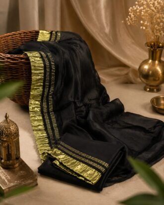 48 | Premium Black Modal Silk Saree with Antique Gold Tissue Border